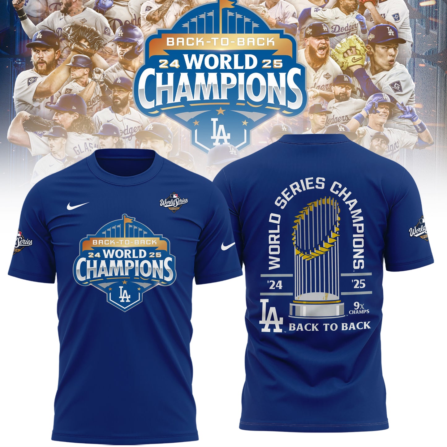 LA Dodgers World Series 2025 Champions Limited Edition Combo T-Shirt