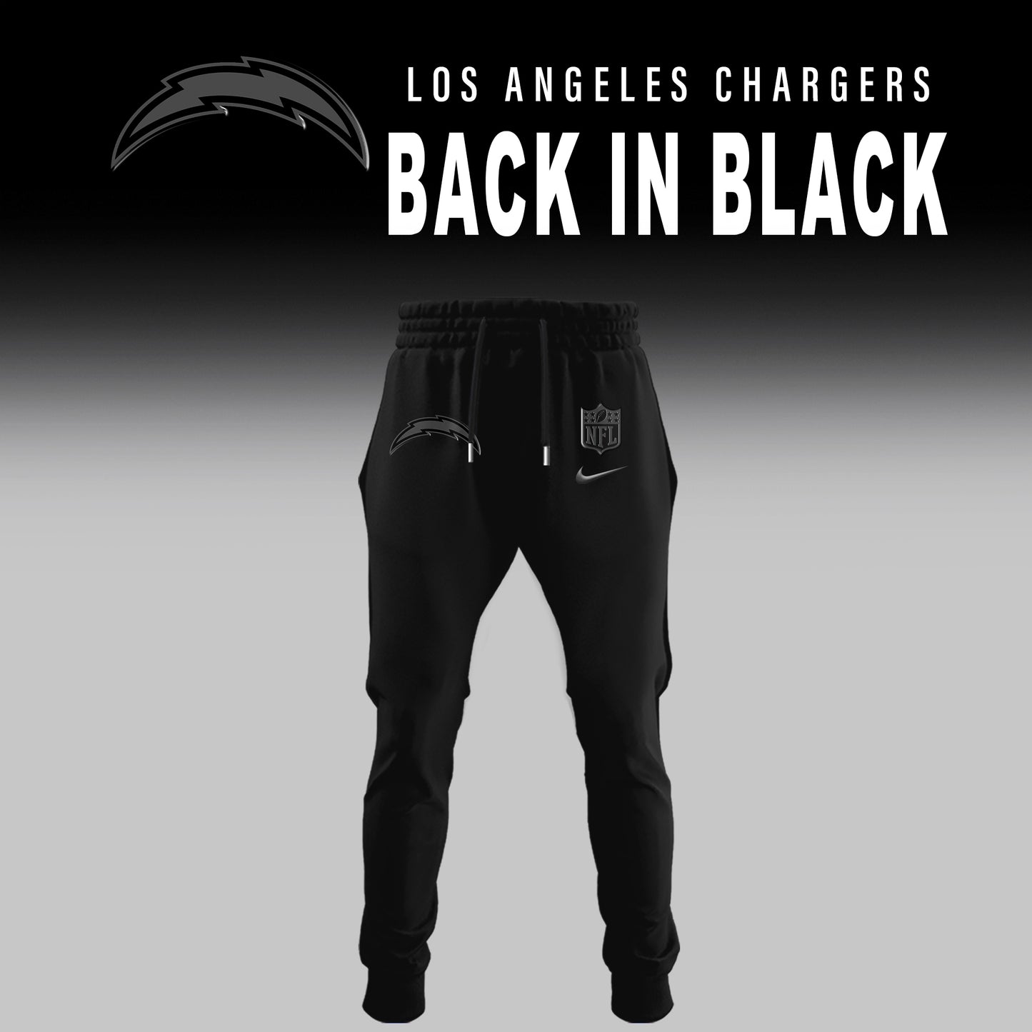 Los Angeles Chargers BACK IN BLACK Combo T-Shirt