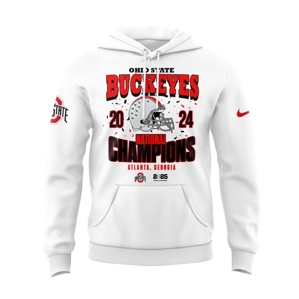Ohio State Football 2024 College Football Playoff National Champions Whrite Hoodie