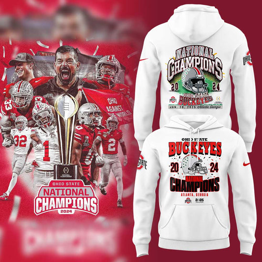 Ohio State Football 2024 College Football Playoff National Champions Whrite Hoodie
