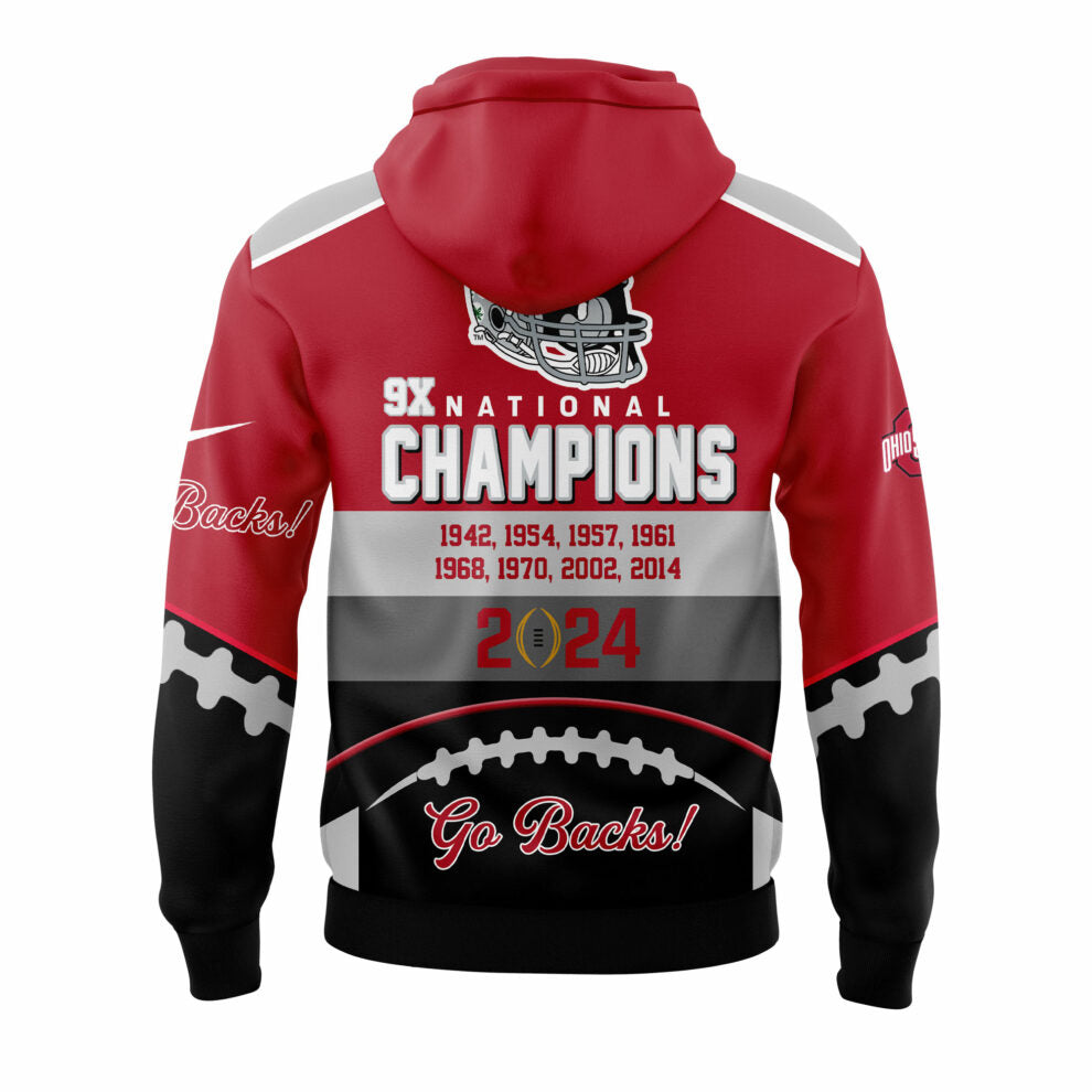 Ohio State Football College Football Playoff National Champions Red/Black Hoodie