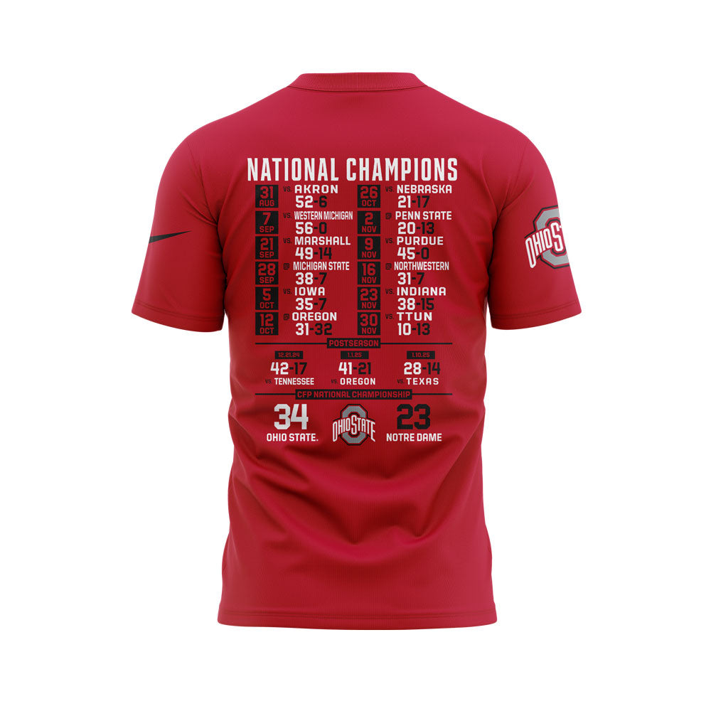 Ohio State Football College Football Playoff National Champions Red T-shirt