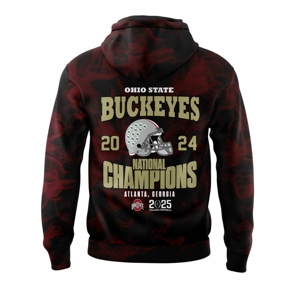 Ohio State Football College Football Playoff National Champions Smoke Red Hoodie