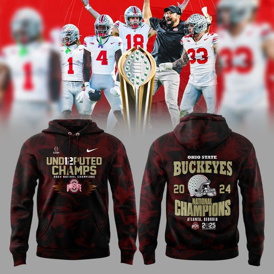 Ohio State Football College Football Playoff National Champions Smoke Red Hoodie