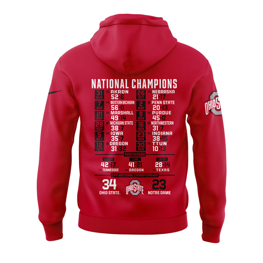 Ohio State Football College Football Playoff National Champions Red Hoodie