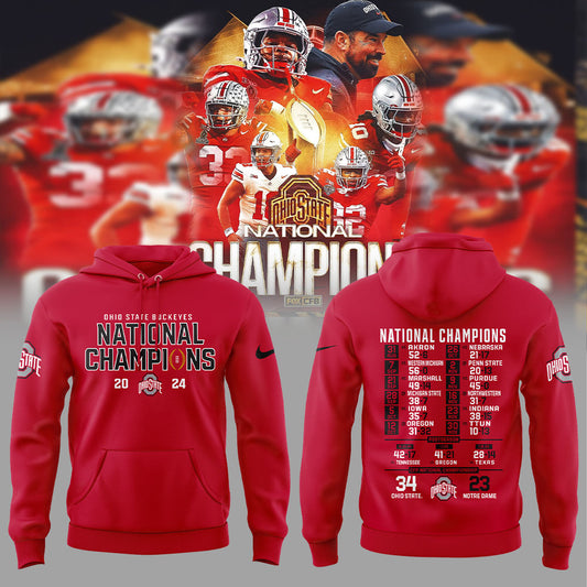 Ohio State Football College Football Playoff National Champions Red Hoodie