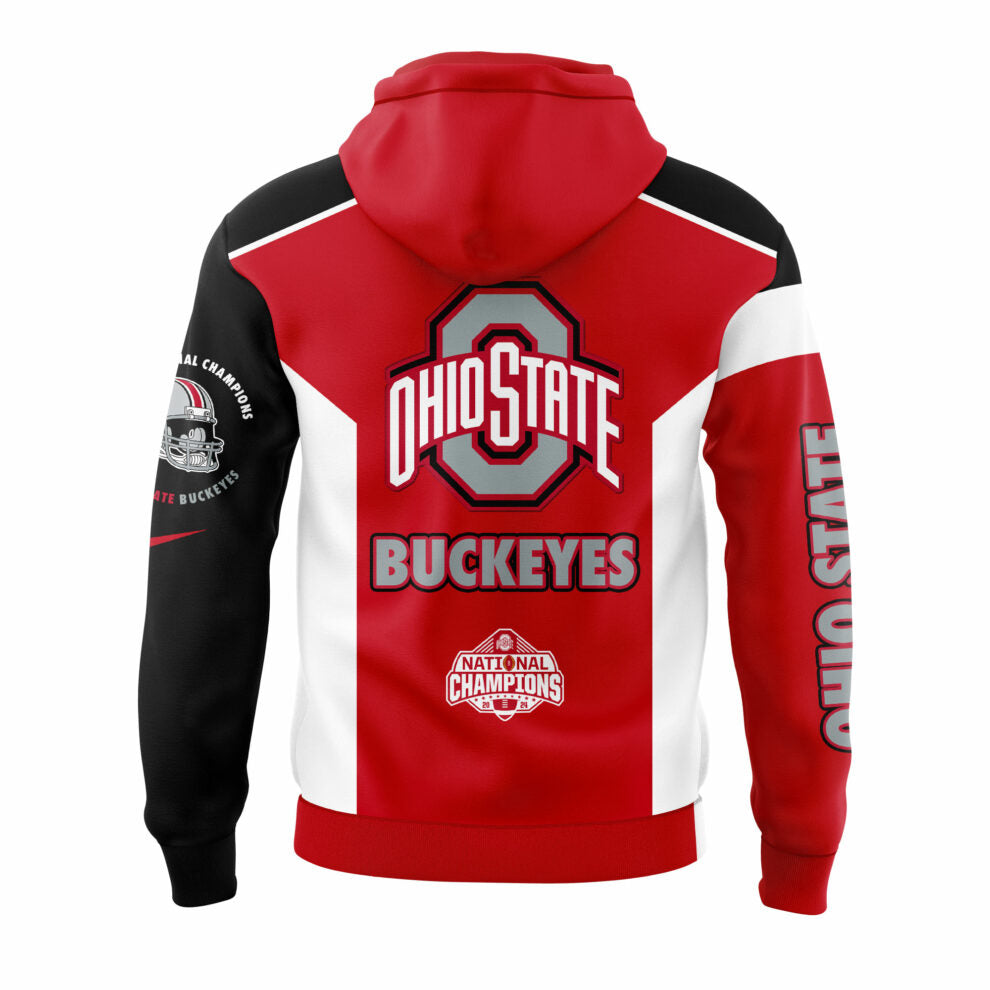 Ohio State Football College Football Playoff National Champions Smoke Red/Black Hoodie