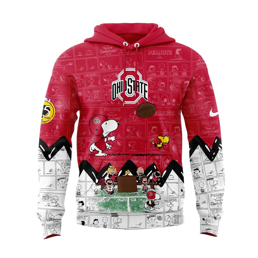 Ohio State Football 75th Anniversary of Peanuts Hoodie