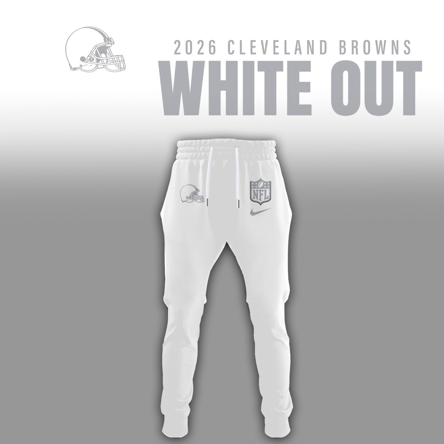 Cleveland Browns 2025 Winter White Out Combo TShirt
