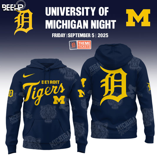 Detroit Tigers x Michigan Wolverines Night Game 2025 Limited Edition Hoodie
