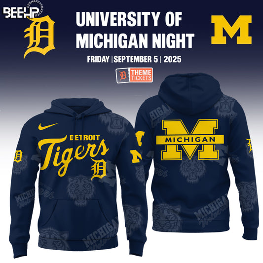 Detroit Tigers x Michigan Wolverines Night Game 2025 Limited Edition Hoodie