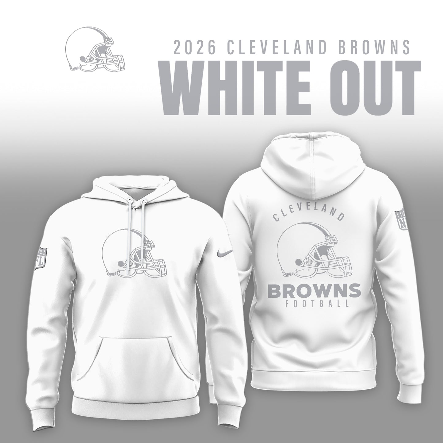 Cleveland Browns Winter White Out Combo Hoodie