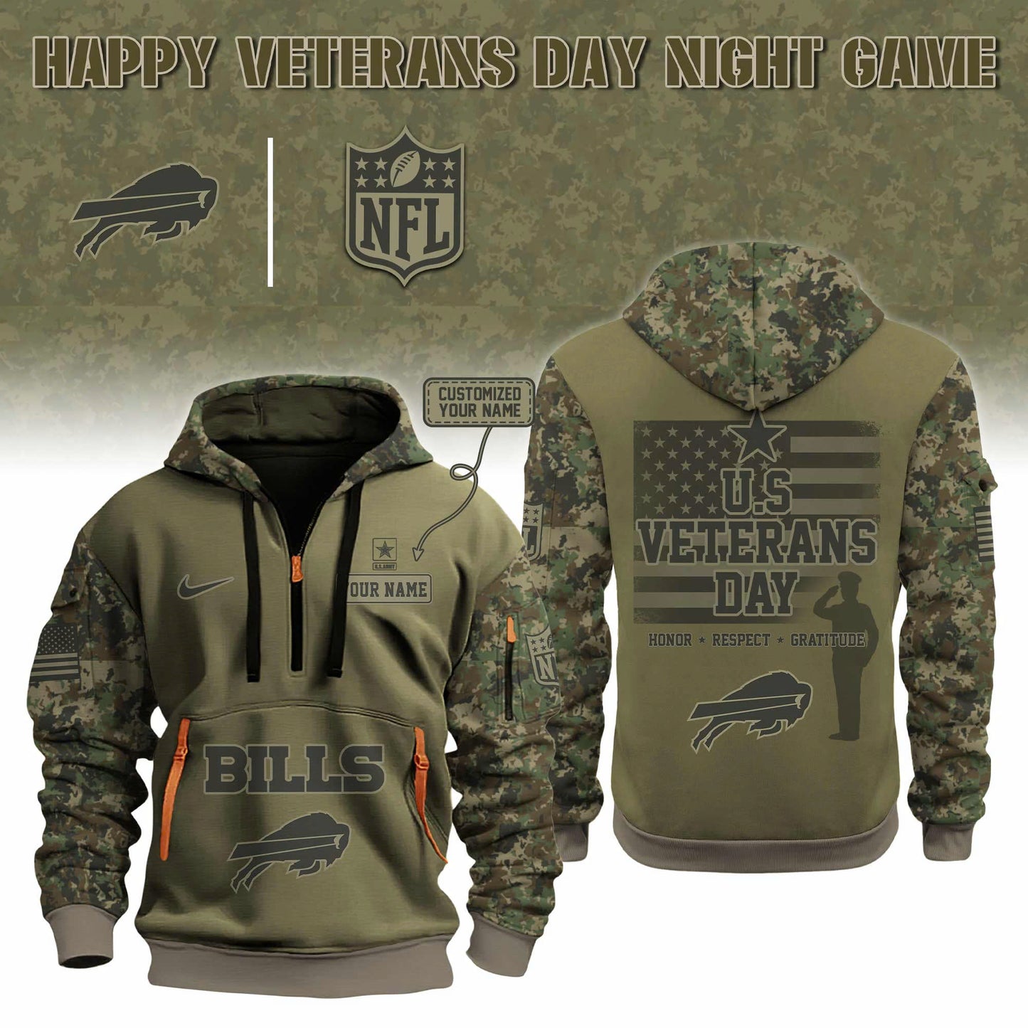 NFL x Happy Veterans Day Night Game Hoodie 2025 Limited