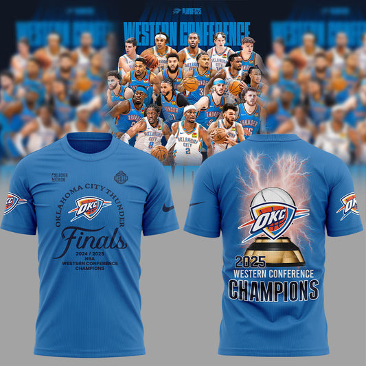 Oklahoma City Thunder WESTERN CONFERENCE CHAMPS Blue Tshirt
