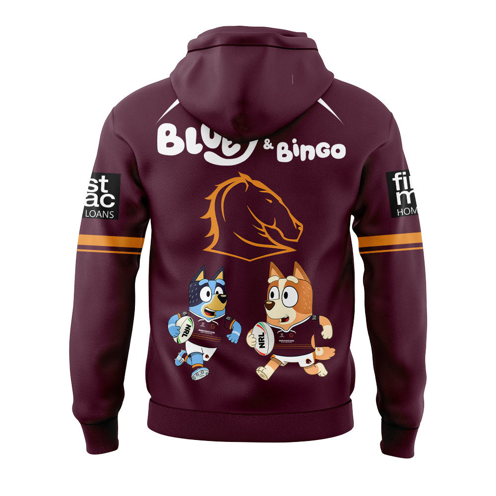Limited Edition Brisbane Broncos Bluey and Bingo Hoodie