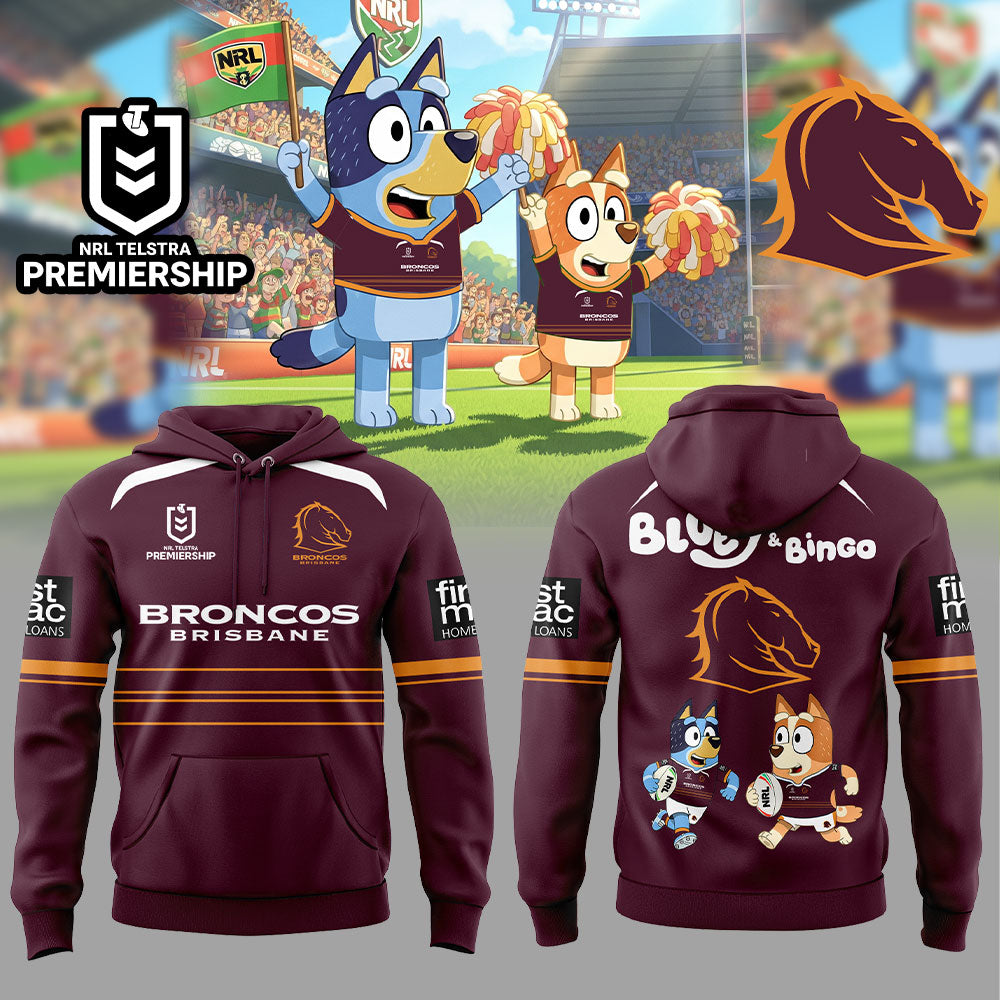 Limited Edition Brisbane Broncos Bluey and Bingo Hoodie