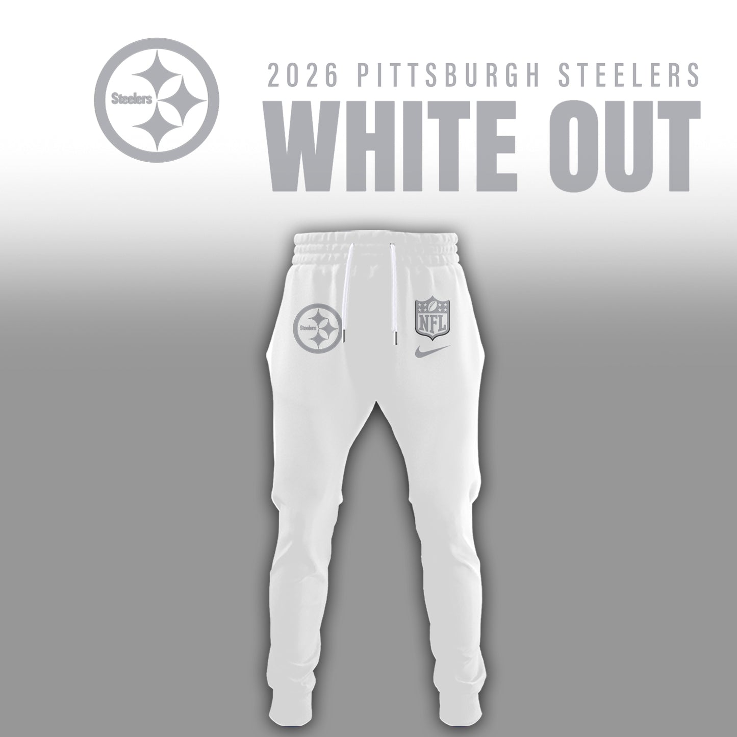 Pittsburgh Steelers 2025 Winter White Out Combo TShirt