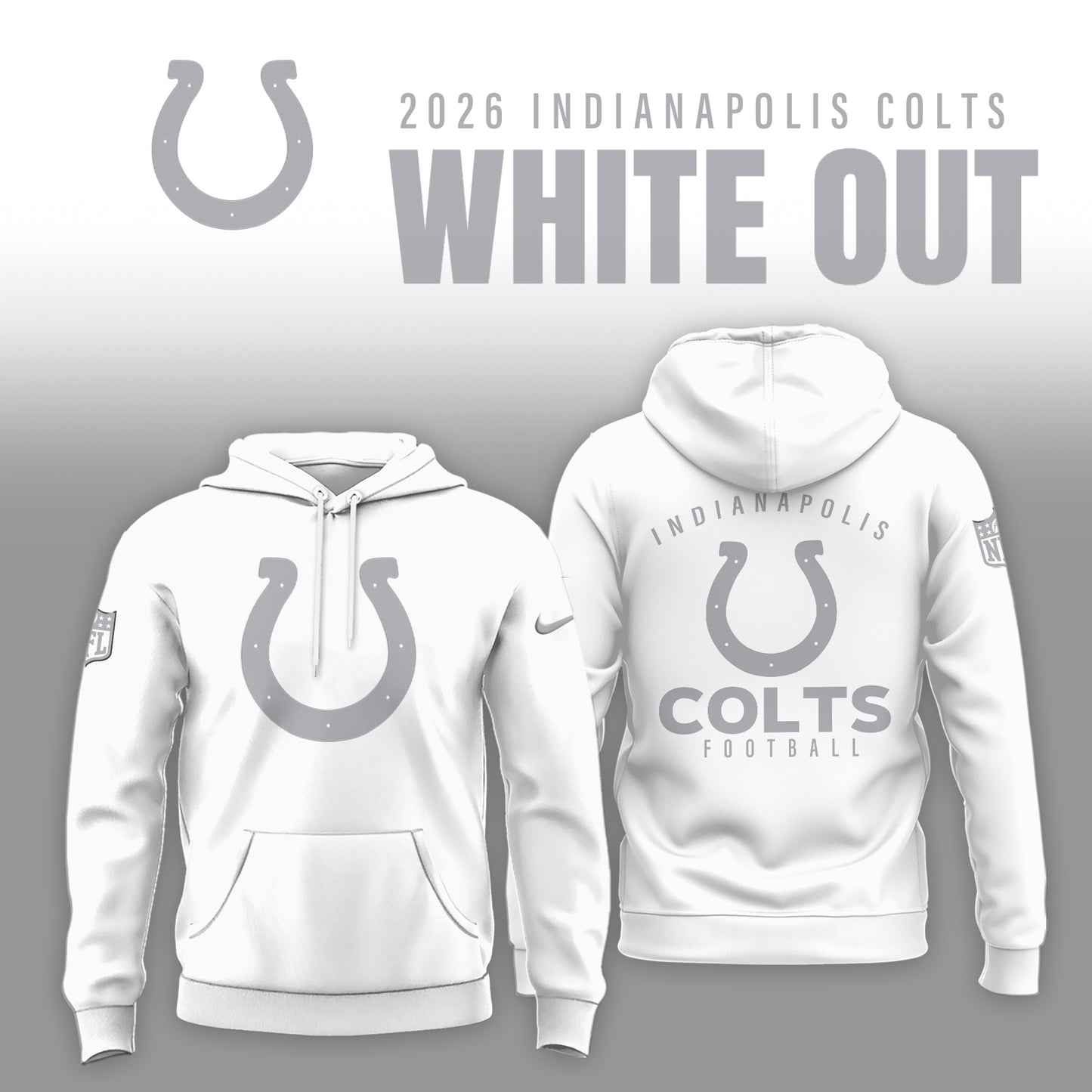 Indianapolis Colts Winter White Out Combo Hoodie