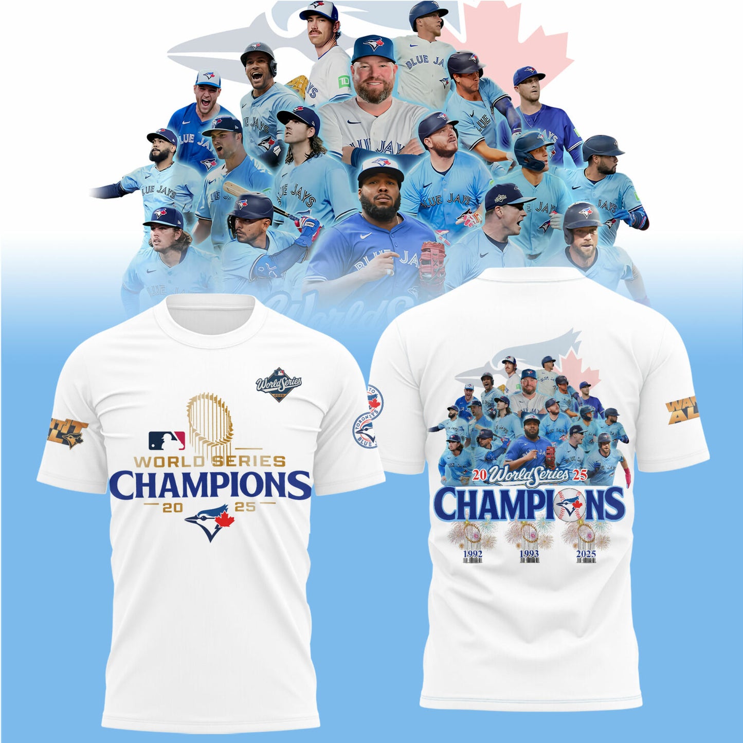 Limited Edition Toronto Blue Jays World Series Champions 2025 Combo T-shirt