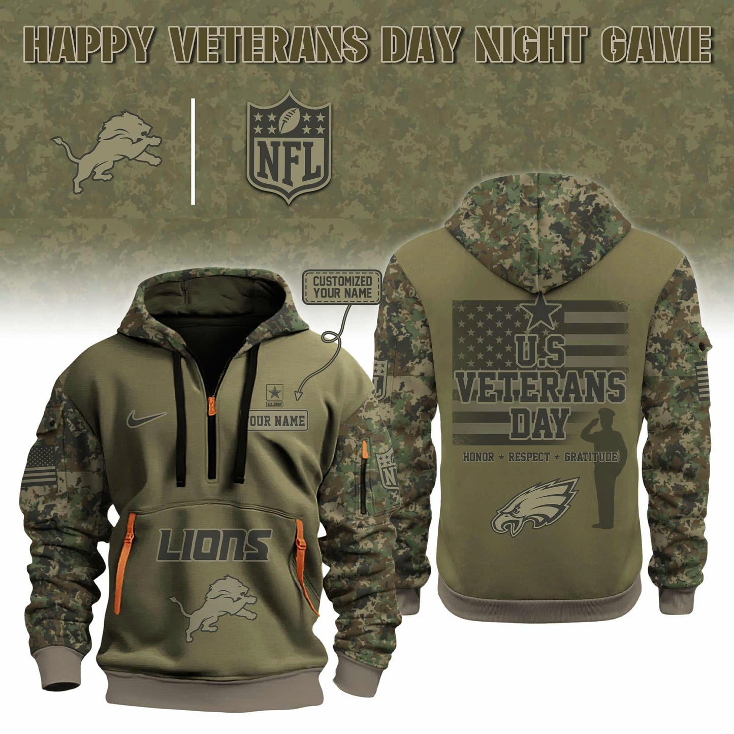 NFL x Happy Veterans Day Night Game Hoodie 2025 Limited
