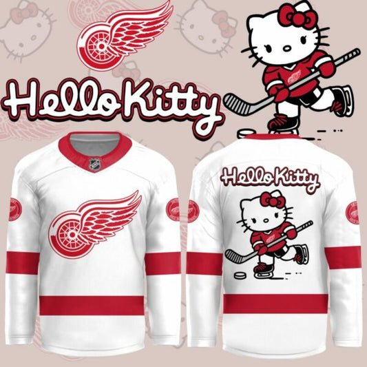 Detroit Red Wings X Hello Kitty White Hockey Jersey
