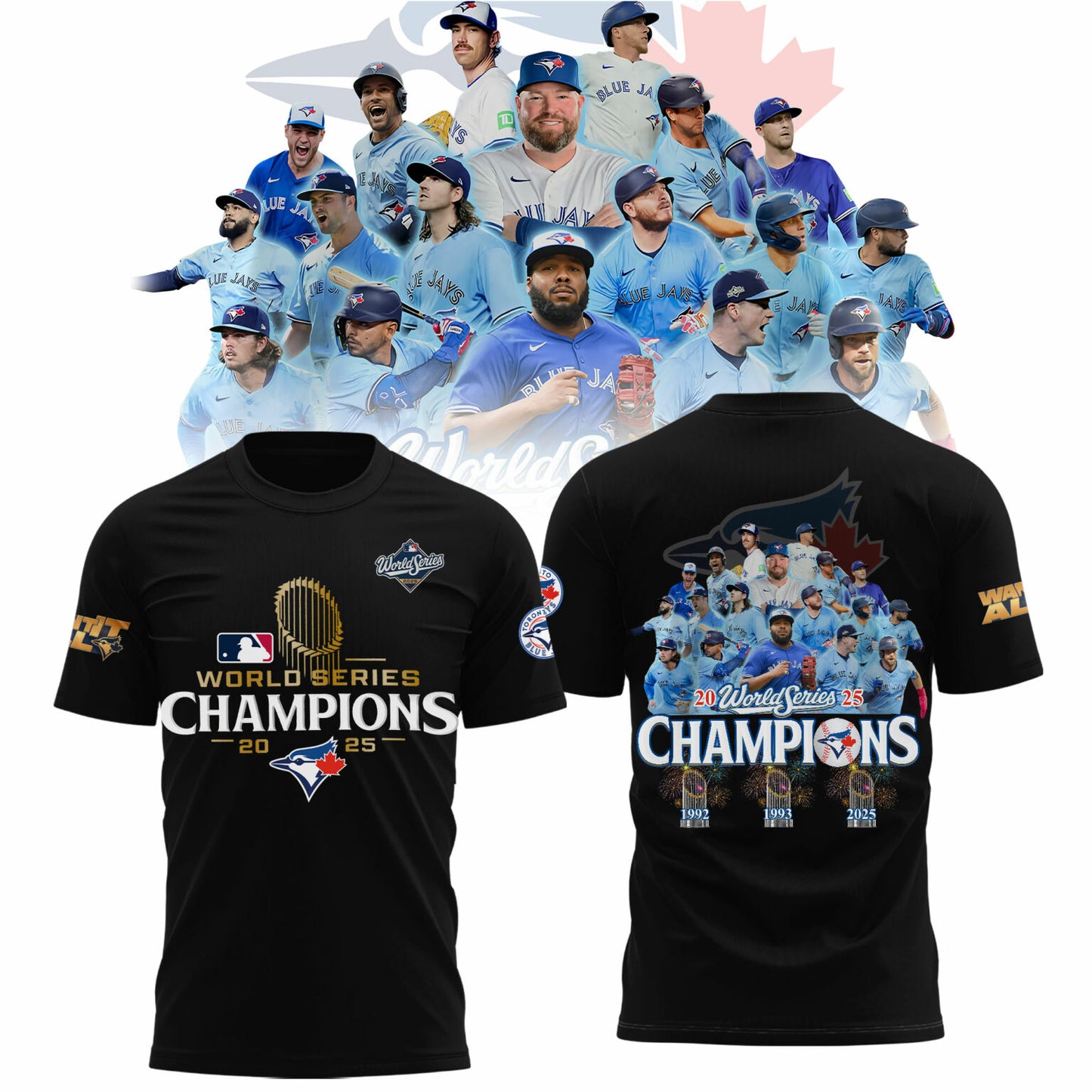 Limited Edition Toronto Blue Jays World Series Champions 2025 Combo T-shirt