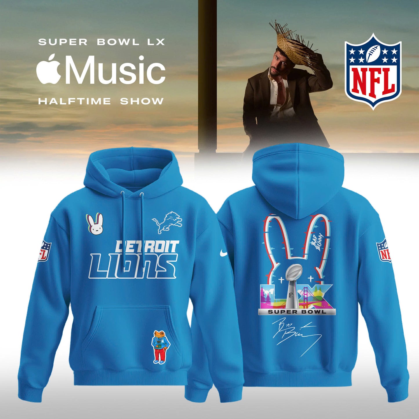 ALL TEAM NFL x Bad Bunny Super Bowl 2026 Combo Hoodie V2