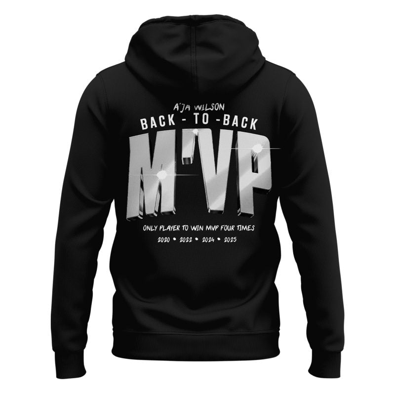Unisex Las Vegas Aces A’ja Wilson Playa Society Black 2025 WNBA MVP Hoodie