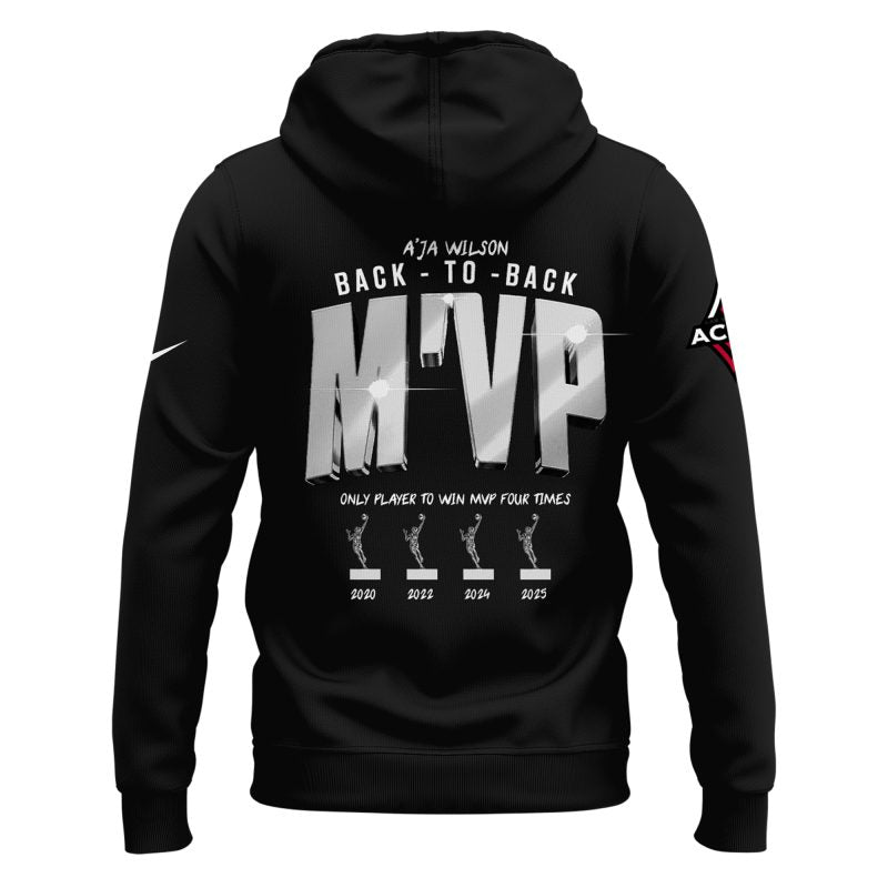 Unisex Las Vegas Aces A’ja Wilson Playa Society Black 2025 WNBA MVP Hoodie