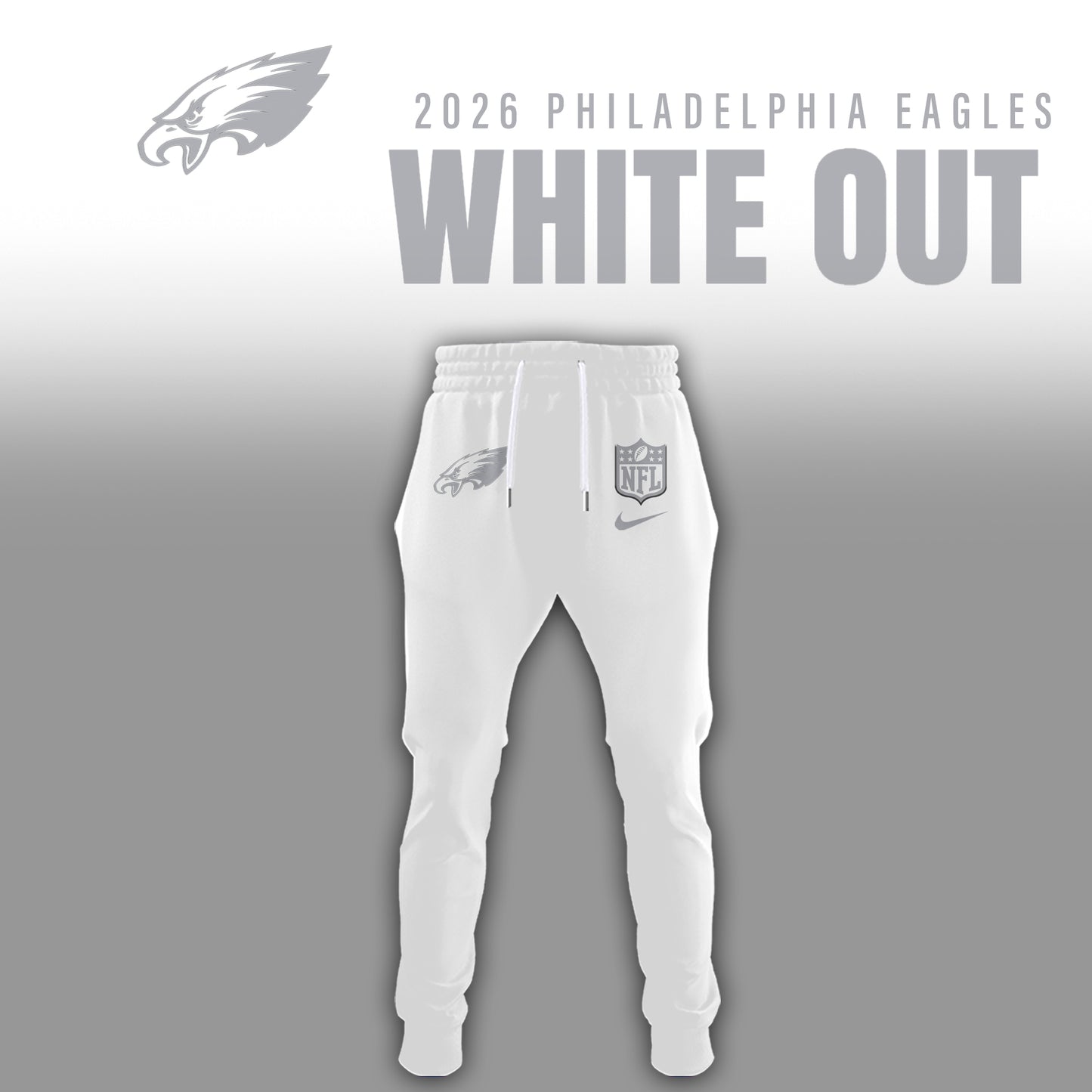 Philadelphia Eagles 2025 Winter White Out Combo TShirt