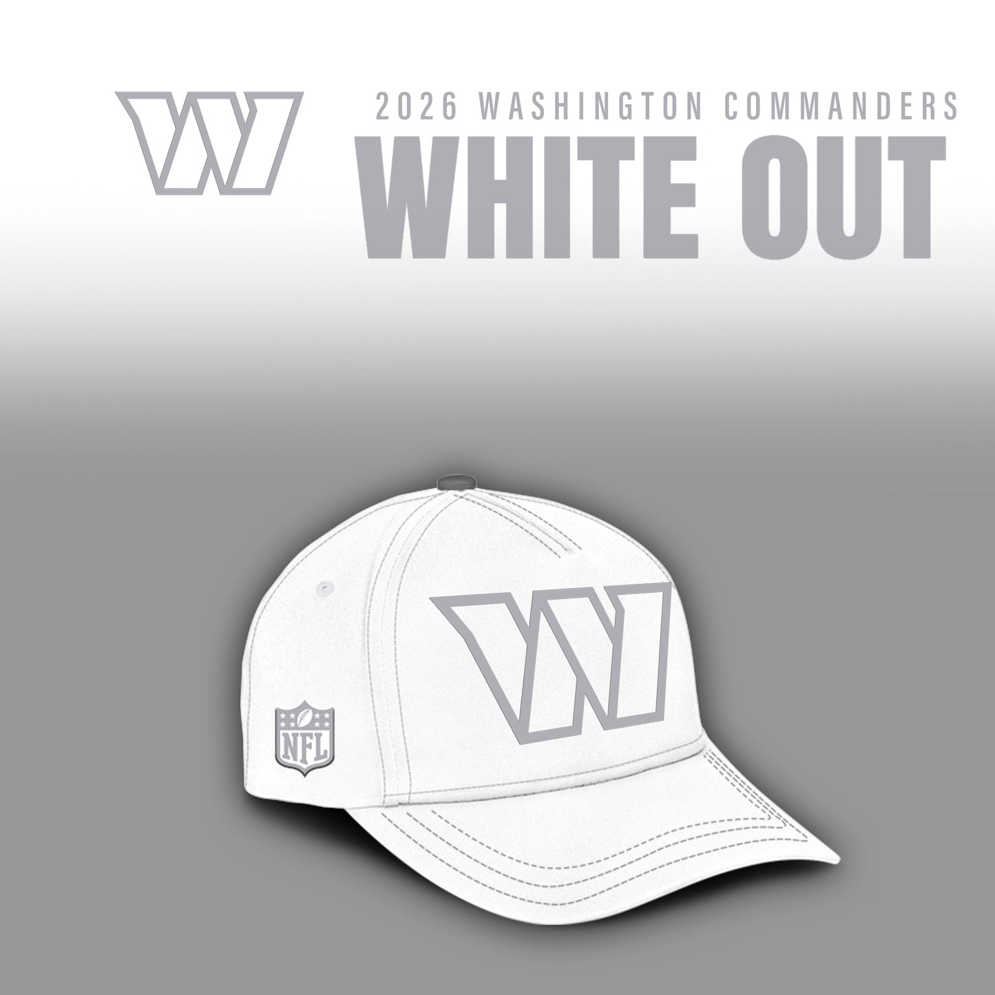 Washington Commanders 2025 Winter White Out Combo TShirt
