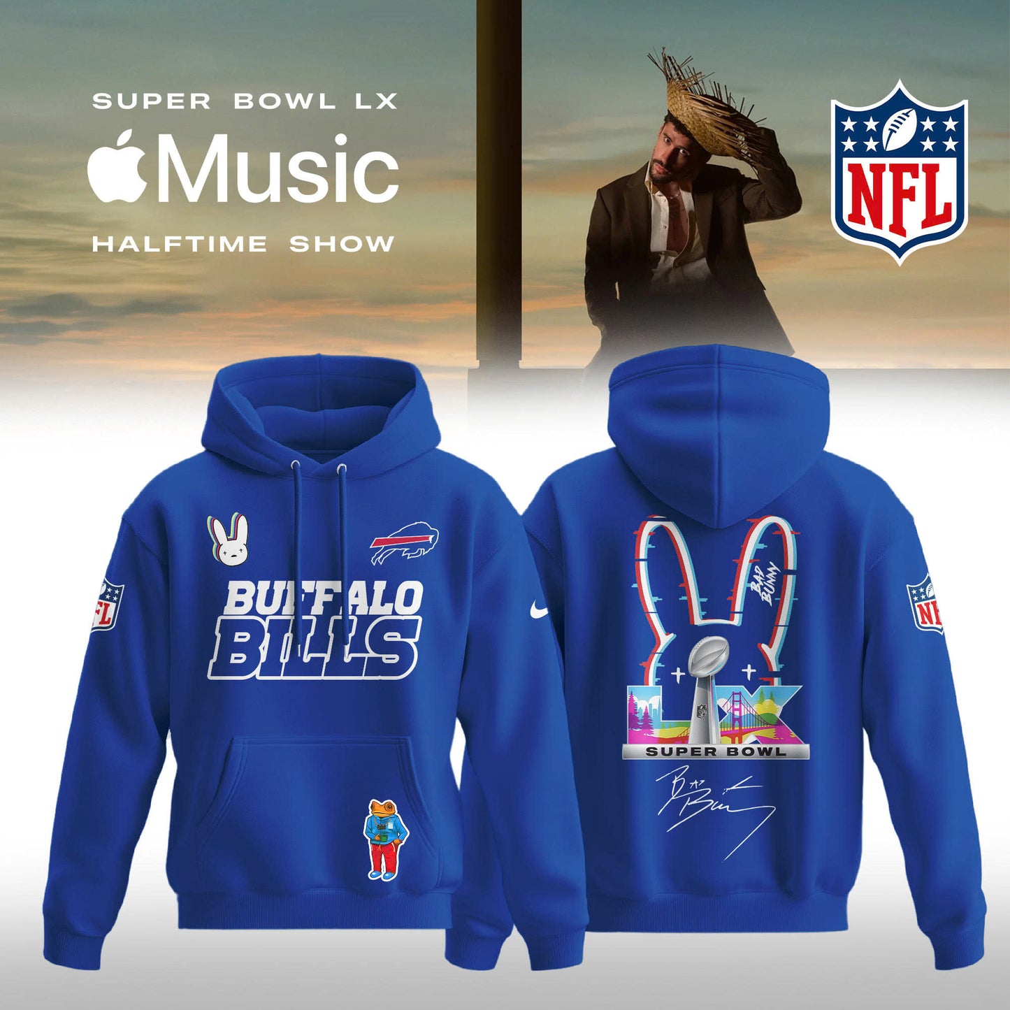 ALL TEAM NFL x Bad Bunny Super Bowl 2026 Combo Hoodie V2
