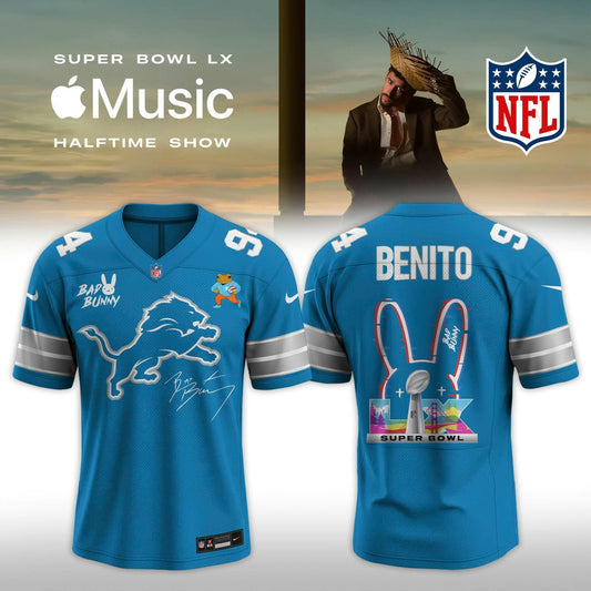 Detroit Lions Bad Bunny 2026 Super Bowl LX Customized Jersey