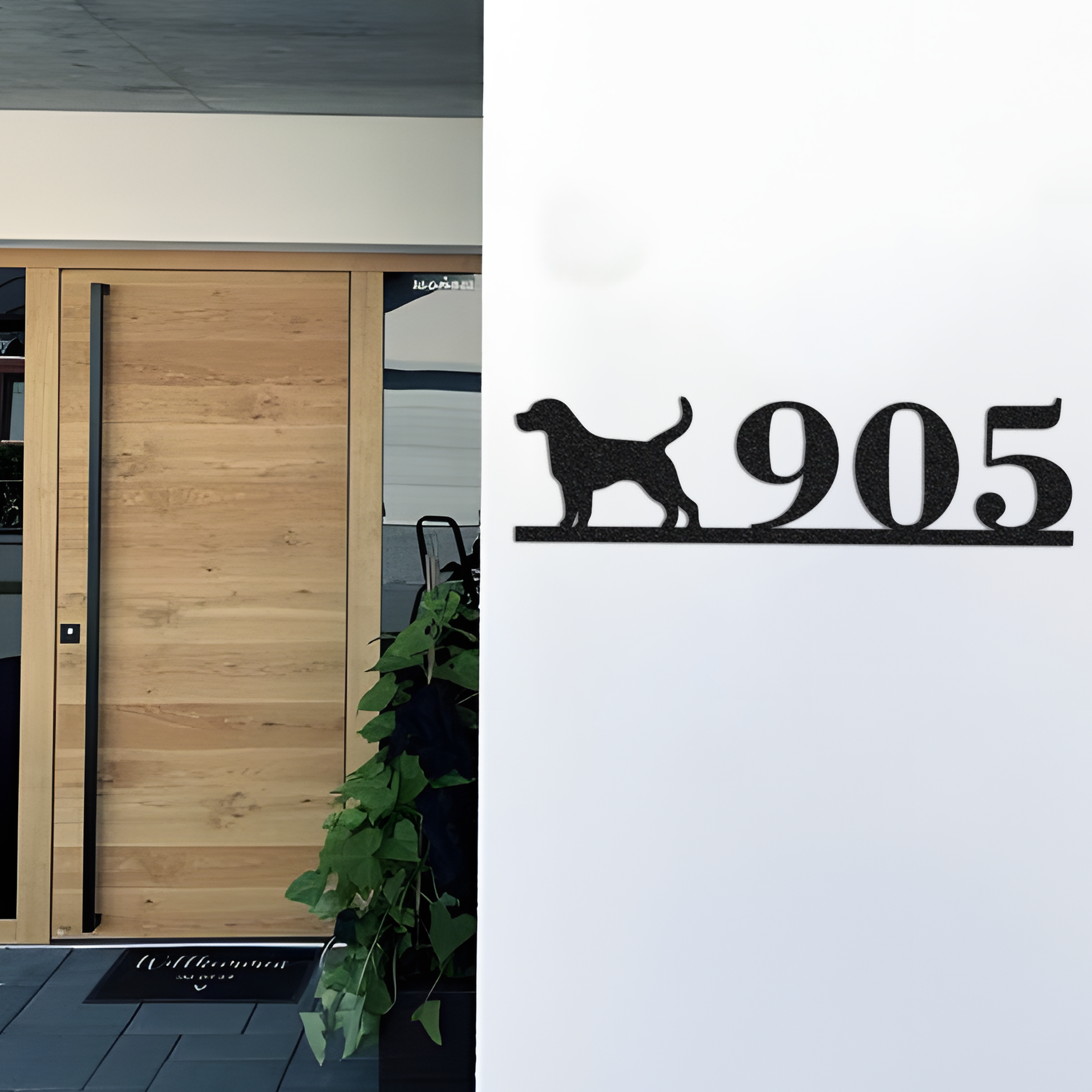 Dog Metal House Number Sign | Modern Address Sign | Modern Address | Art Decor Address Sign | Metal Address Sign | Puppy Address Plaque