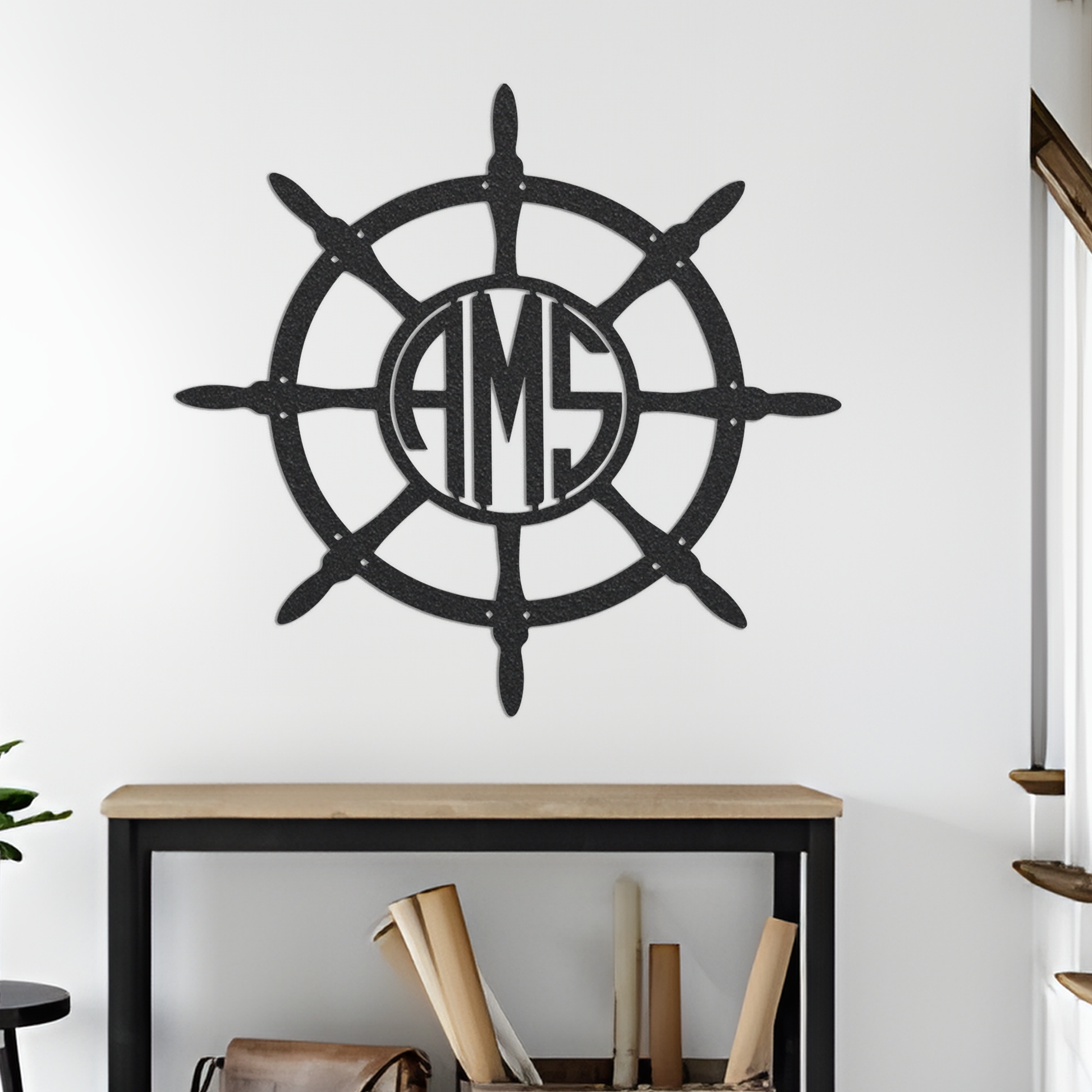 Metal Monogram Sign, Custom Metal Sign, Metal Nautical Sign, Initial Sign, Monogram Wall Decor, Metal Monogram Letters, Home Decor