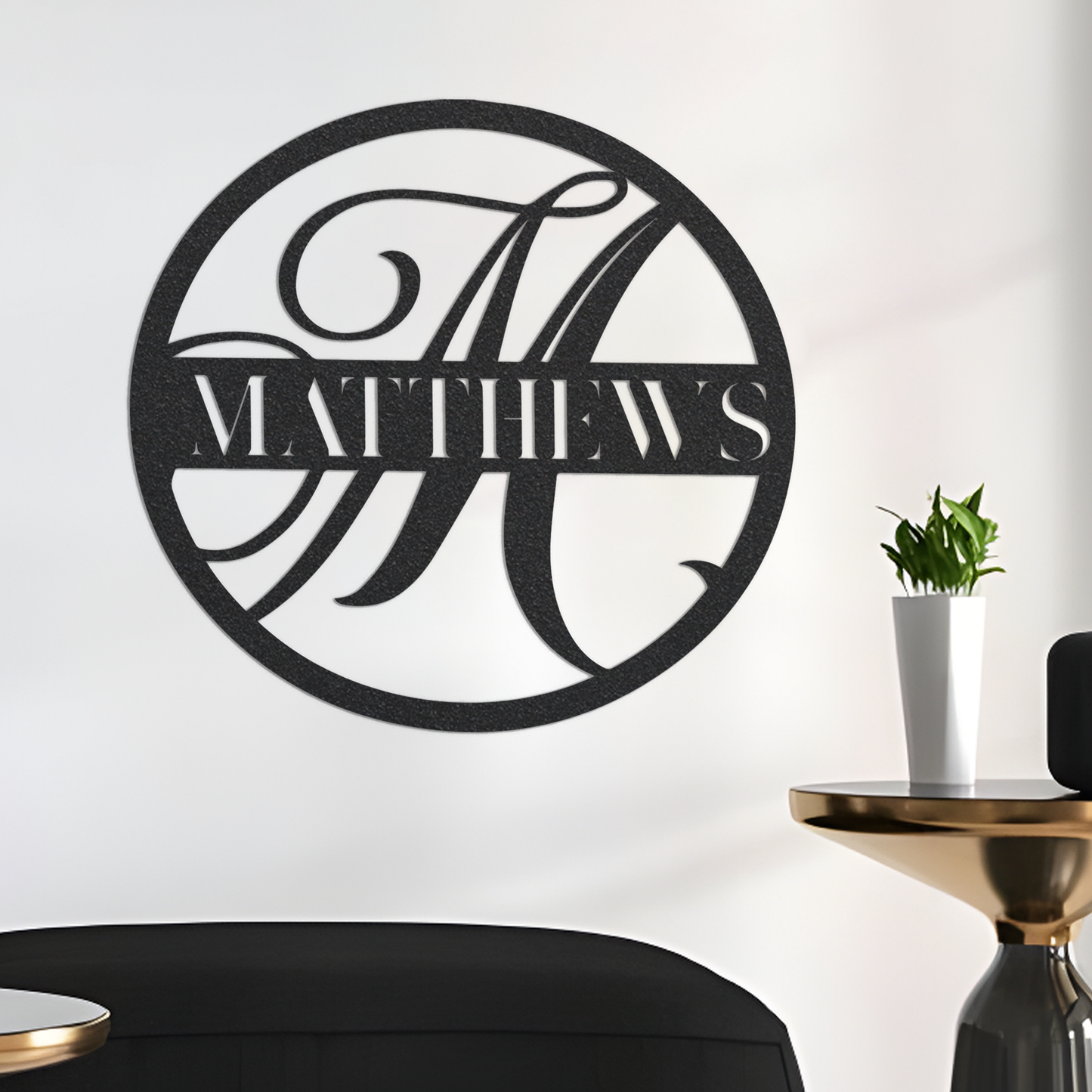 Metal Monogram Sign, Custom Metal Sign, Metal Name Sign, Personalized Gift, Personalized Sign, Housewarming Gift, Metal Wall Art, Metal Gift