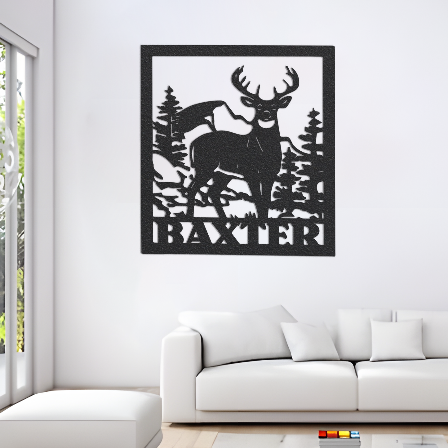 Metal Name Sign, Deer Metal Sign, Metal Name Sign, Family Name Sign, Metal Family Sign, Home Decor, Backyard Sign, Custom Name Sign