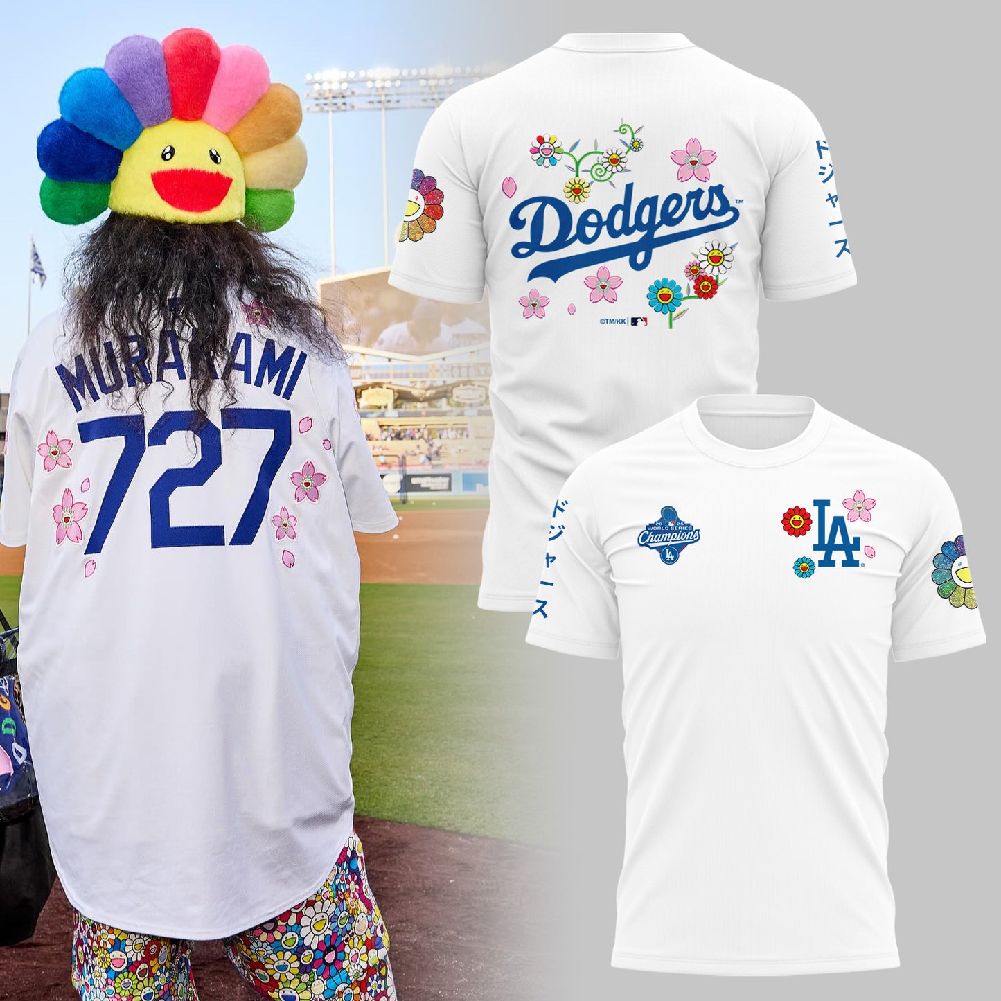 Los Angeles Dodgers 2025 WS Champions x Takashi Murakami Limited Edition T-Shirt