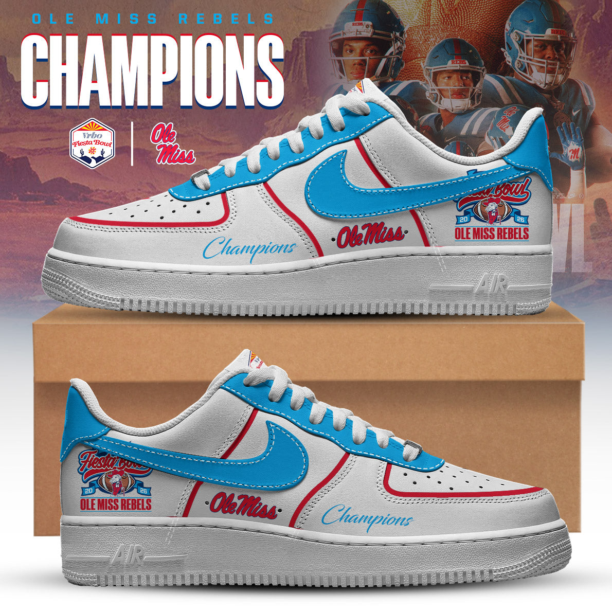 Ole Miss Rebels Special Fiesta Bowl Champions AF1 Sneaker