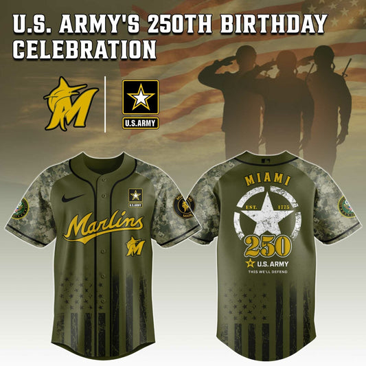 Miami Marlins MLB x 250 U.S. ARMY Jersey 03