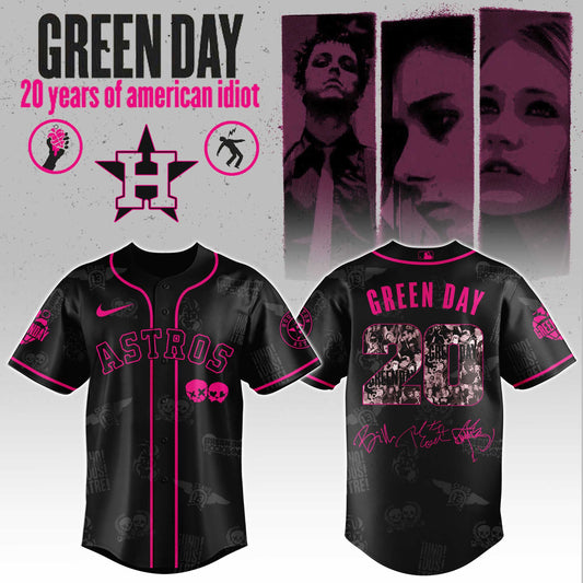 H Astros x Green Day 20th Anniversary Jersey 2025 Editions Limited + Selling Out Fast