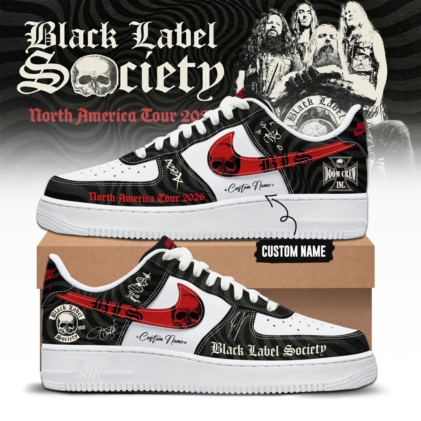 Black Label Society Engines of Demolitions 2026 Limited Edition AF1 Sneakers