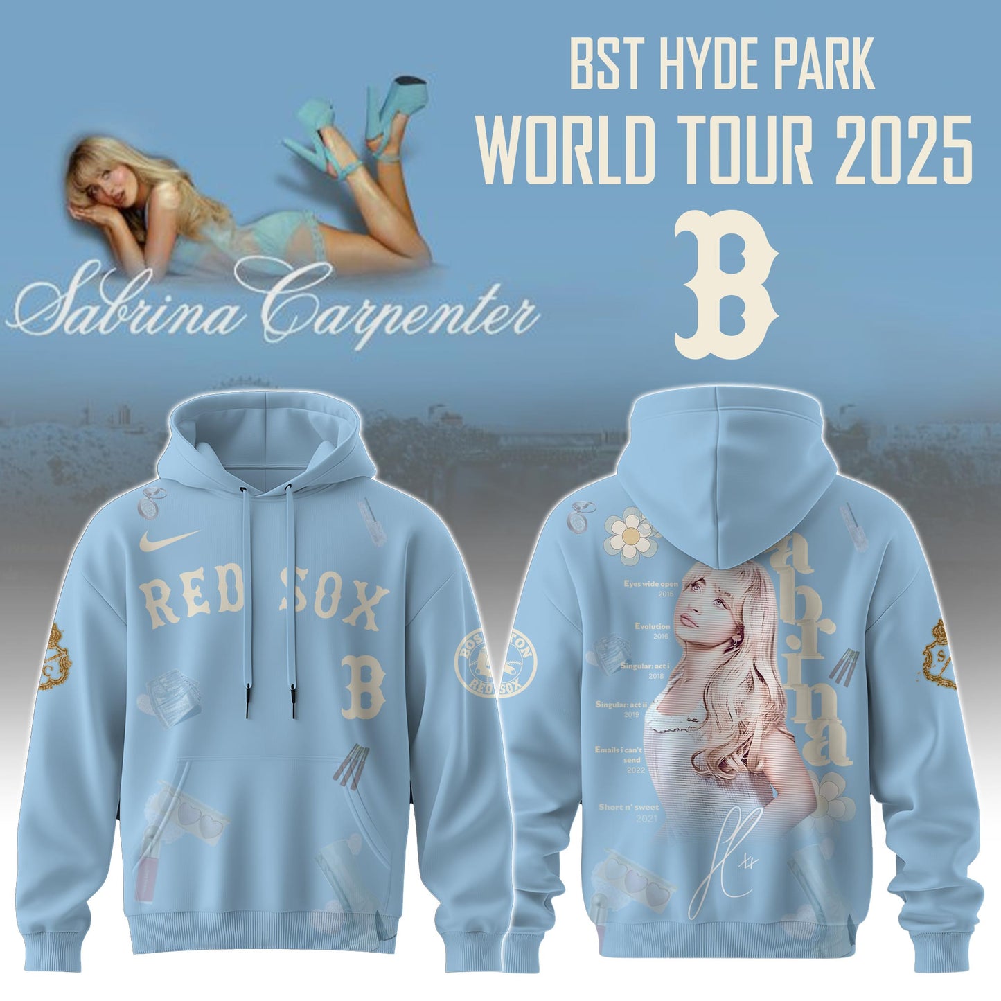 BR Sox x Sabrina Carpenter “Short n’ Sweet Tour” Hoodie Editions Limited +Selling Out Fast