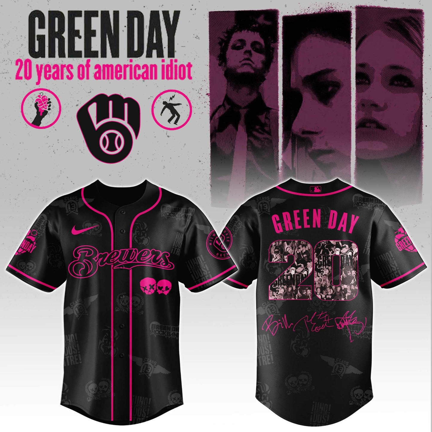 M Brewers x Green Day 20th Anniversary Jersey 2025 Editions Limited + Selling Out Fast