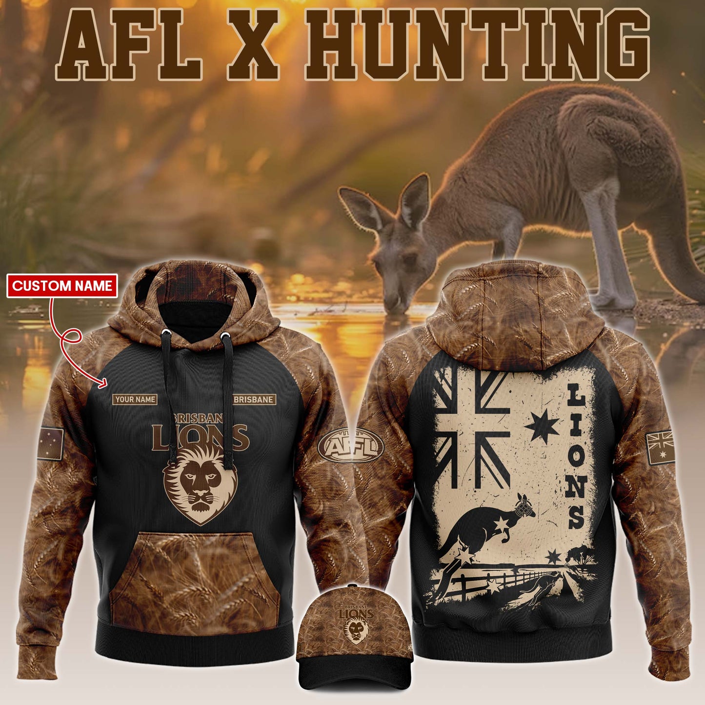 Brisbane Lions AFL x Hunting Personalized Hoodie Limited Edition 2025