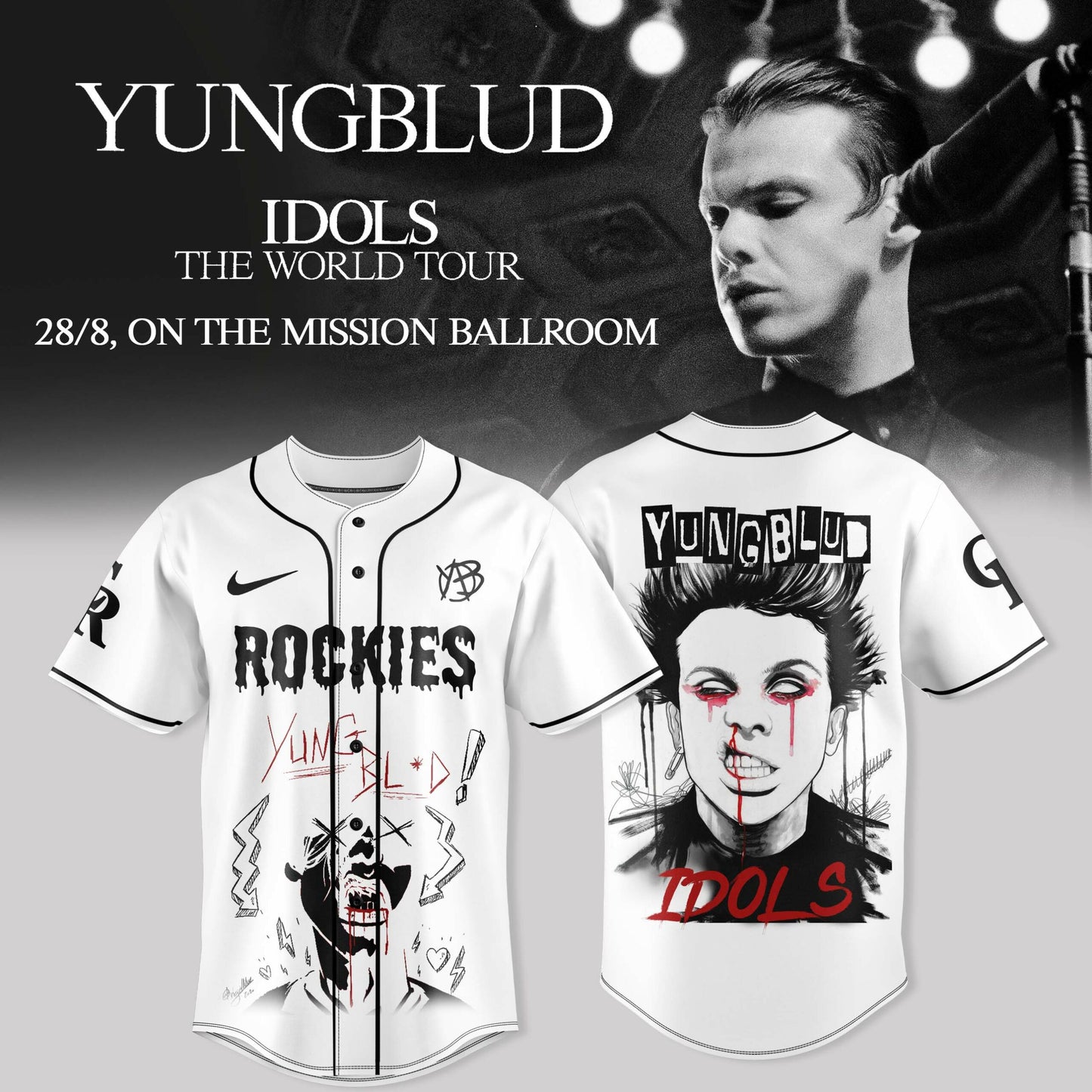 Colorado Rockies X YUNGBLUD: IDOLS THE WORLD TOUR – NA TOUR Merch