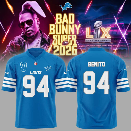 D.Lions x Bad Bunny Super Bowl 2026 Football Jersey V2
