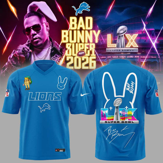 D.Lions x Bad Bunny Super Bowl 2026 Football Jersey
