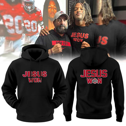 Ohio State Buckeyes Jesus Won Limited Edition Black Hoodie