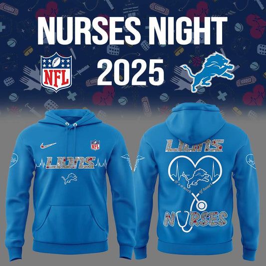 Detroit Lions Nurses Appreciation Hoodie Set Blue